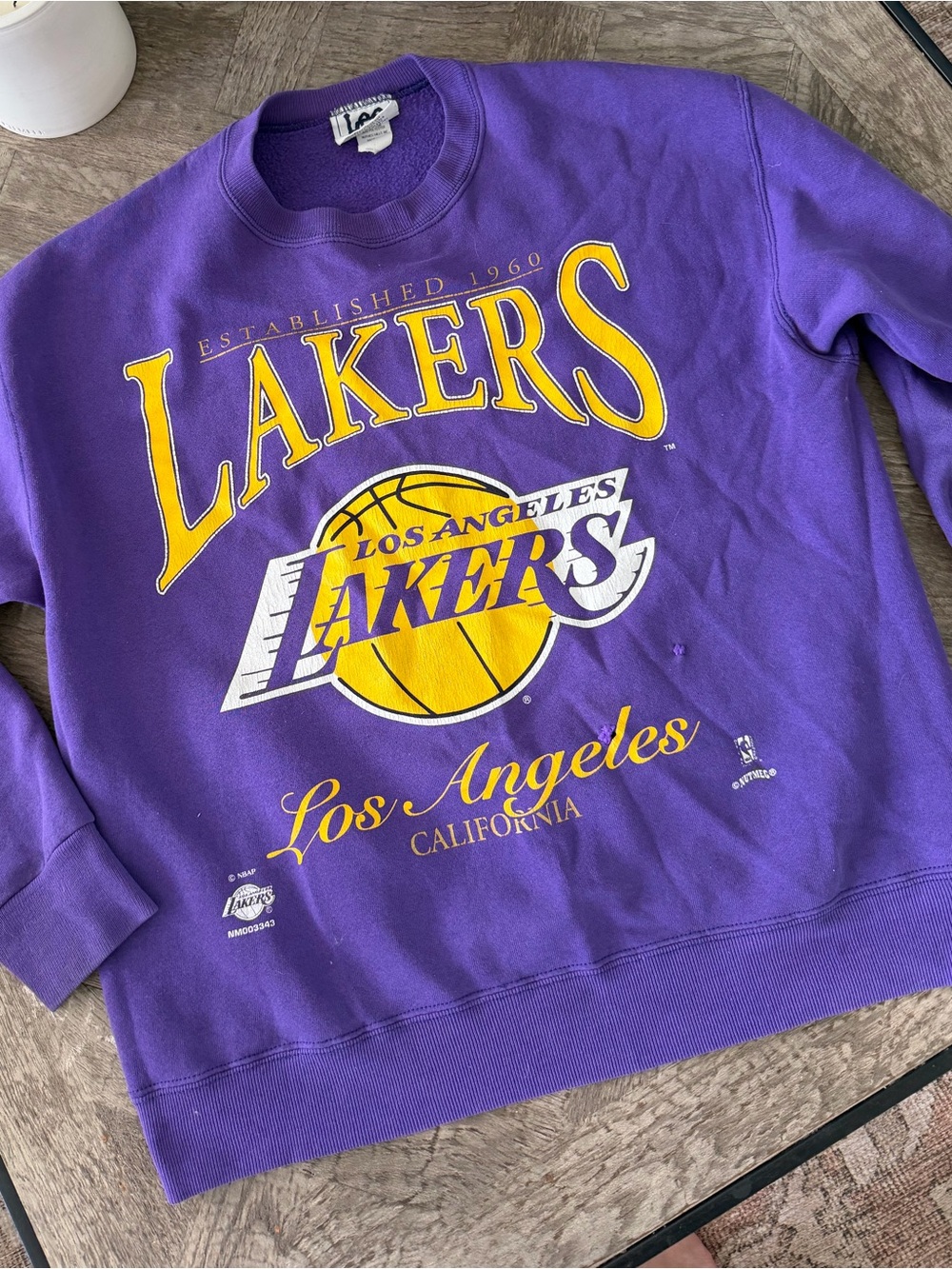 Vintage Los Angeles Lakers Purple Crewneck Sweatshirt - Picture 5 of 7
